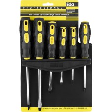 EDA Chaves De Fenda E Phillips Cromo Vanádio Jogo Com 6 Peças Eda